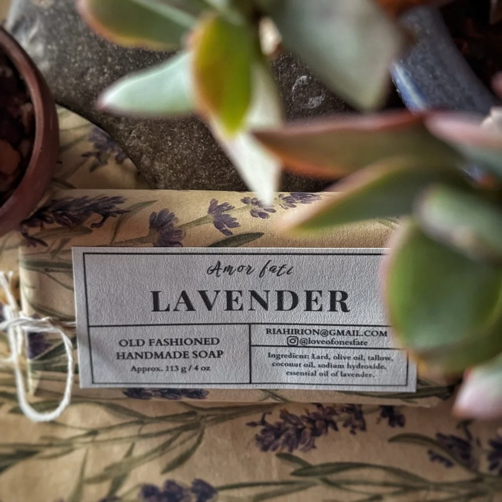 Handmade Old Fashioned Bar Soap. Lard and Tallow Based. Lavender Essential Oil